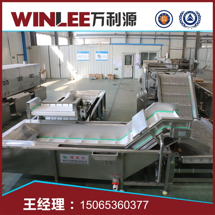 葉類蔬菜清洗機(jī)，油麥菜清洗機(jī)，不銹鋼清洗機(jī)凈菜加工流水線