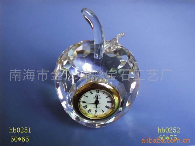 定做水晶表座 水晶苹果 佛山水晶礼品 水晶工艺品 水晶礼品