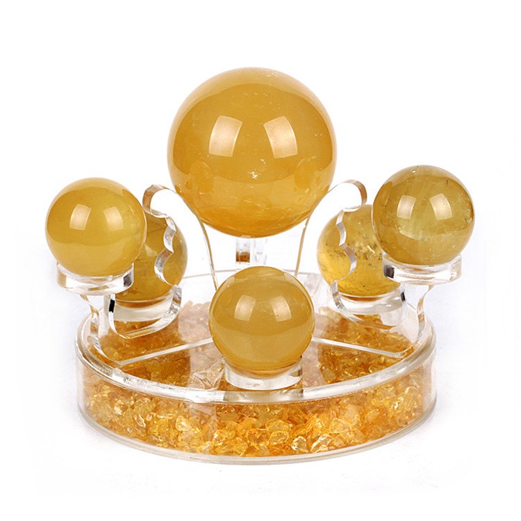 天然黃水晶方解石七星陣擺件天然水晶球七星陣特大號(hào)招財(cái)陣擺設(shè)