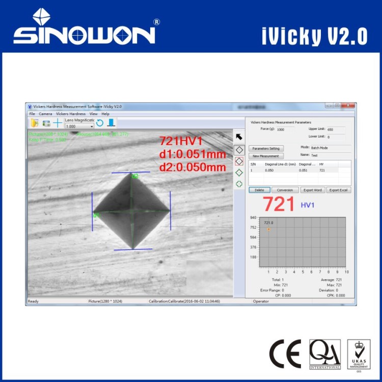 厂家直销 维氏硬度压痕测量系统 iVicky V2.0 价格实惠