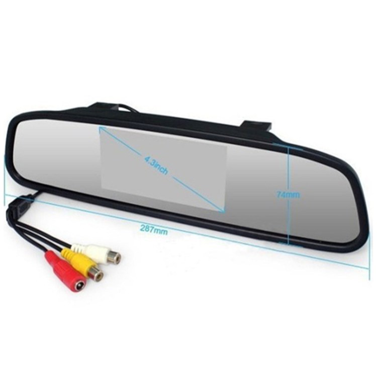 廠家直銷4.3寸車載液晶后視鏡倒車顯示器AV2優(yōu)先寬電壓12-24V