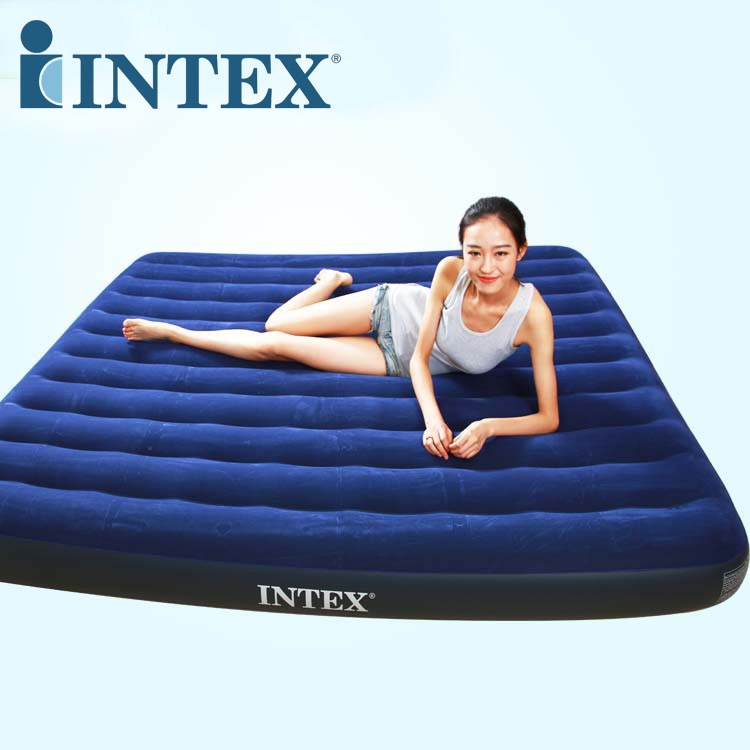 INTEX 68755藍色燈芯絨空氣床套裝 氣墊床午休床充氣床戶外