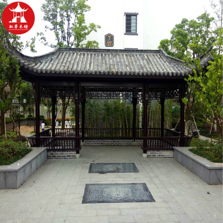 江西廠家生產(chǎn) 青瓦水榭仿古建筑 仿古建筑長(zhǎng)廊系列古戲臺(tái)亭子