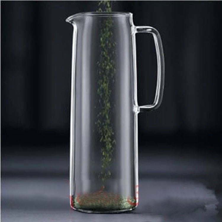 透明涼水杯直銷耐熱玻璃大號帶蓋開水冷卻水壺-大容量帶把
