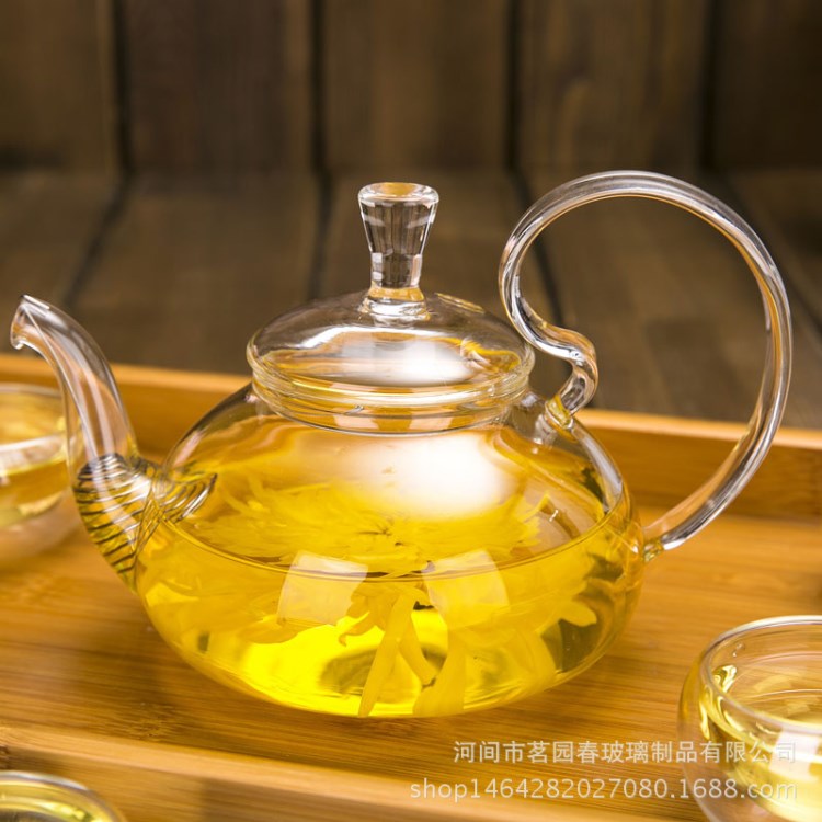 耐熱玻璃壺 花茶壺 高把壓蓋茶壺功夫茶具套裝