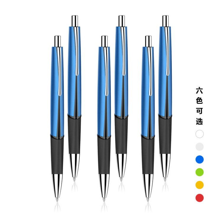 新款按鍵式商務(wù)廣告筆 金屬筆夾簽字筆 禮品筆廠家直銷