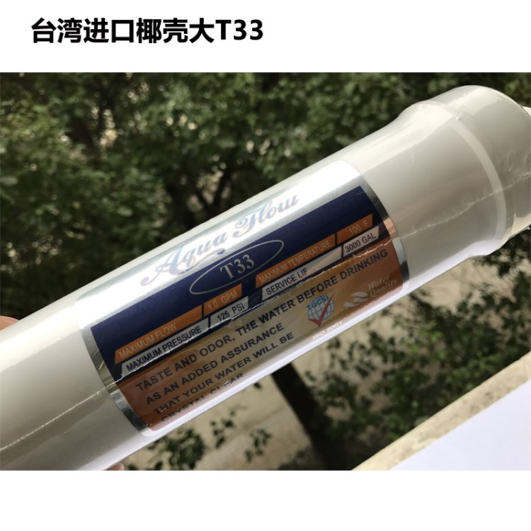 臺灣aqua flow椰殼大T33后置濾芯凈水器水機通用