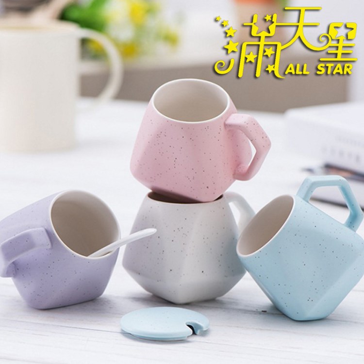 咖啡杯 滿天星菱形陶瓷馬克杯 鉆石3D杯 廣告禮品杯 創(chuàng)意牛奶杯