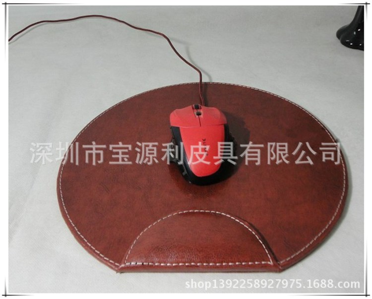 皮具工廠定做皮質(zhì)鼠標(biāo)墊 仿皮鼠標(biāo)墊 PU圓形鼠標(biāo)墊 可加印LOGO