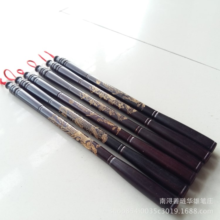 廠家定做批發(fā)嬰兒紀念品胎發(fā)筆桿胎毛筆桿仿紅木三相線刻龍線刻鳳