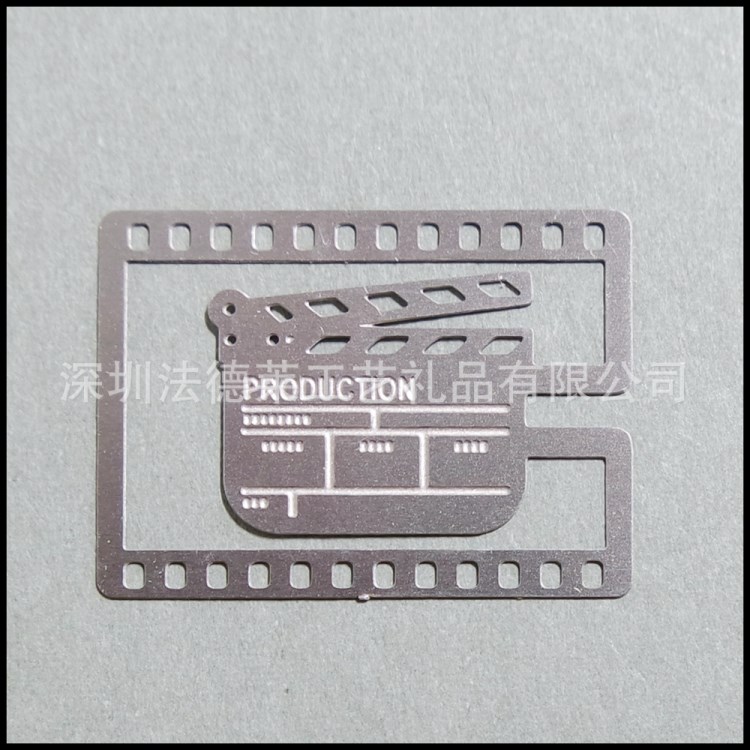 韓版文具精致迷你小書簽可愛造型不銹鋼腐蝕鏤空電影道具書簽