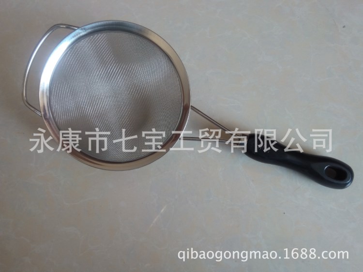 供應高品質不銹鋼油格塑柄 面粉篩 廚房油漏/網漏 廚房用品