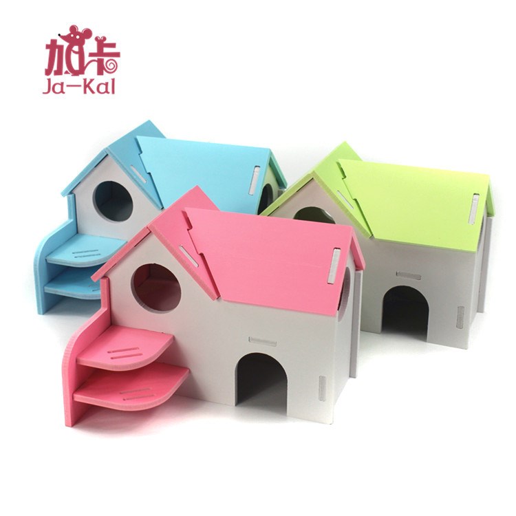 ja-kal 加卡大房子 倉(cāng)鼠玩具用品 木質(zhì)大木房小窩雙層別墅倉(cāng)鼠籠