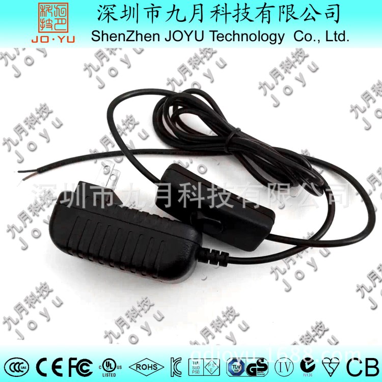 廠家直銷12V1A12W美規(guī)小烏龜殼插墻式UL帶303開關(guān)電源適配器