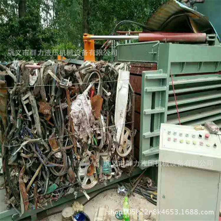 臥式金屬壓塊機(jī)打包機(jī) 廢紙藥材塑料壓包機(jī) 廢舊紙箱壓塊打包機(jī)