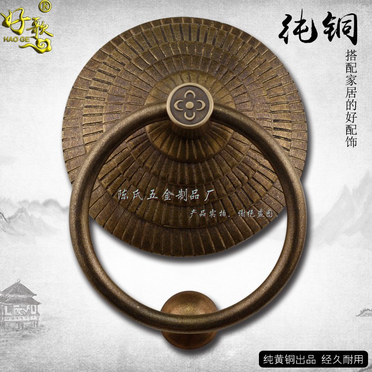 中式仿古復(fù)古門大門拔拉手拉環(huán)銅環(huán)把手銅獅子頭拉手獸頭門環(huán)