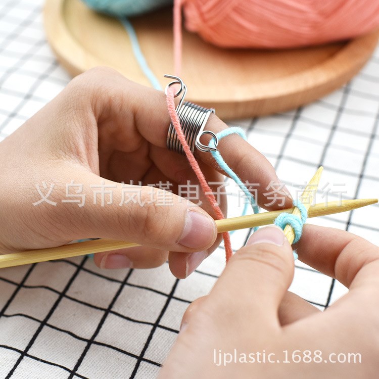 手工毛線編織小工具 織毛衣套手指引線圈 便捷不銹鋼導線器