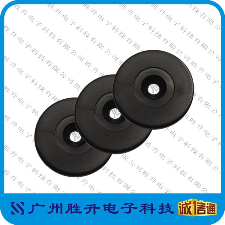 直徑30MM ID巡更卡idTK4100  EM黑色巡更點信息紐 125K保安巡邏點
