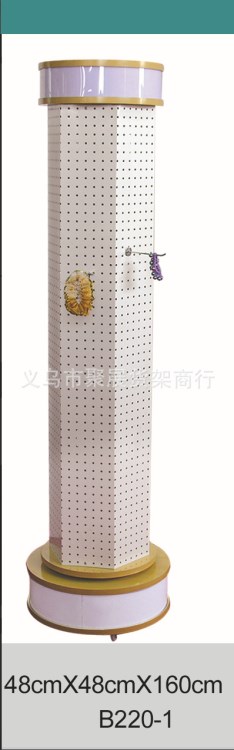 義烏貨架廠家直銷大量供應(yīng)電動(dòng)旋轉(zhuǎn)鐵制孔板飾品展架展示架