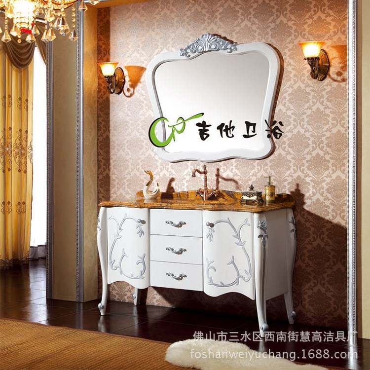 橡木浴室柜 歐式橡木衛(wèi)浴柜組合落地 廣東佛山浴室柜洗漱臺洗臉