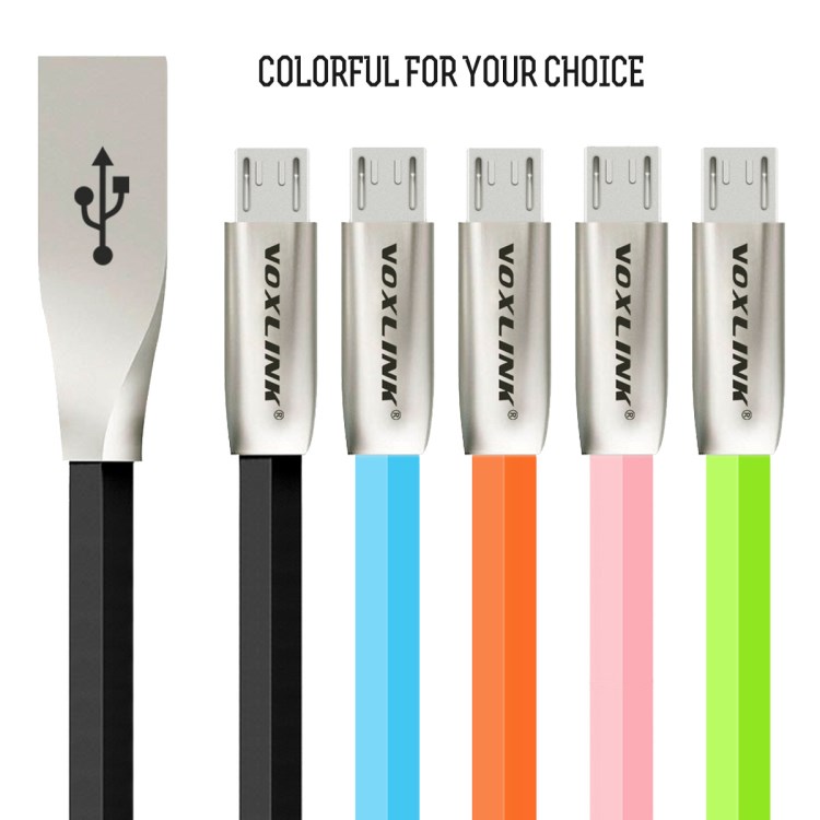 VOXLINKSamsung/Sony/HTC手機(jī)鋅合金菱形果凍數(shù)據(jù)充電線粉紅色