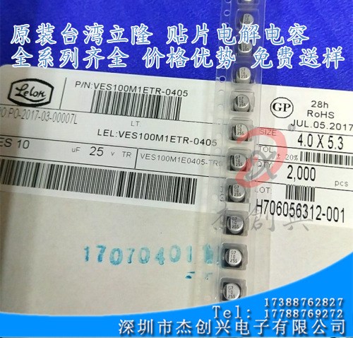 原裝立隆 貼片鋁電解電容 SMD VES100M1CTR-0405 16V10UF 4*5