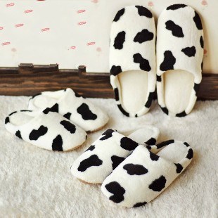 親子奶牛拖鞋 防靜電室內(nèi)地板拖鞋 可愛奶牛靜音拖鞋