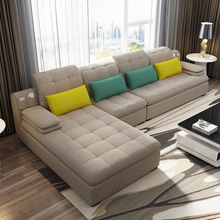 厂家批发布沙发 小户型客厅l型组合沙发可拆洗3.2米左右贵妃定做