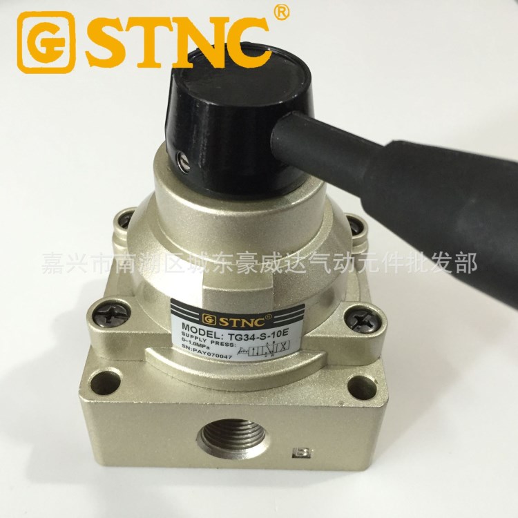 STNC索諾天工 中泄式手轉(zhuǎn)閥TG34-S-10E/三位四通 3分3/8螺紋