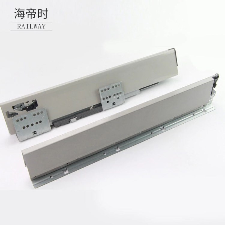 海帝時(shí)廠家直銷百隆款反彈騎馬抽 回彈低邦滑軌 免拉手櫥柜五金道