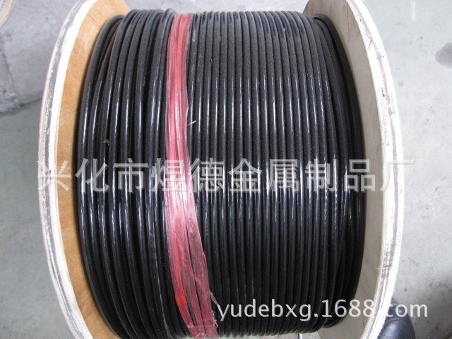 生產不銹鋼涂塑包膠（包塑）鋼繩環(huán)保PVC透明現(xiàn)貨批發(fā)黑色