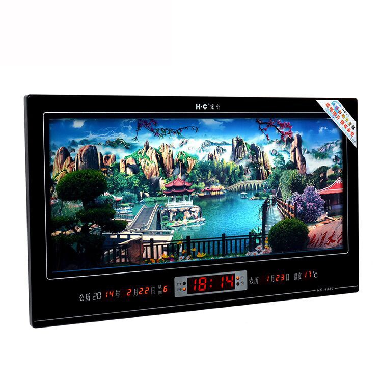 新款HC-4882宏創(chuàng)萬年歷 時尚現(xiàn)代數(shù)碼萬年歷電子溫度濕度掛鐘