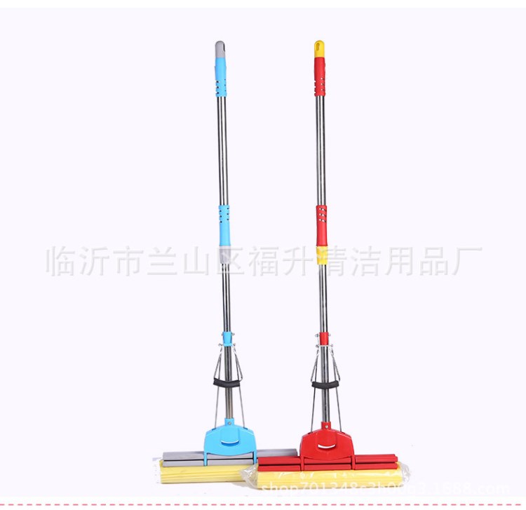 廠家直銷拖把 38cm膠棉拖把頭 伸縮不銹鋼桿 吸水拖把pva海棉拖把