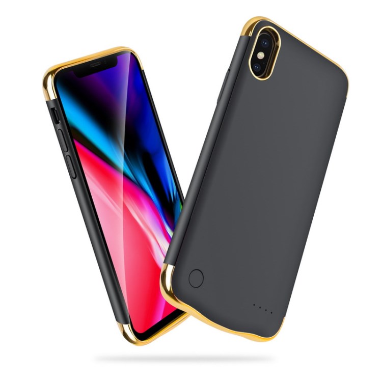 三段式超薄電鍍適用iPhone X背夾電池充電寶無線移動電源廠家直銷