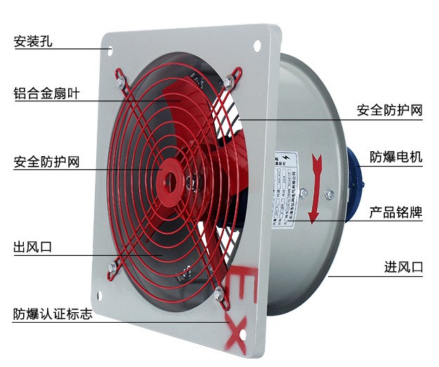 BFAG-600防爆排風(fēng)扇 隔爆通風(fēng)換氣扇 軸流風(fēng)機(jī)220V 工廠直供