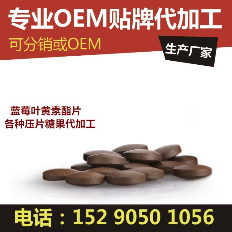 藍莓葉黃素片 天然學(xué)生少年視力營養(yǎng)品 QS保健食品oem片劑代加工