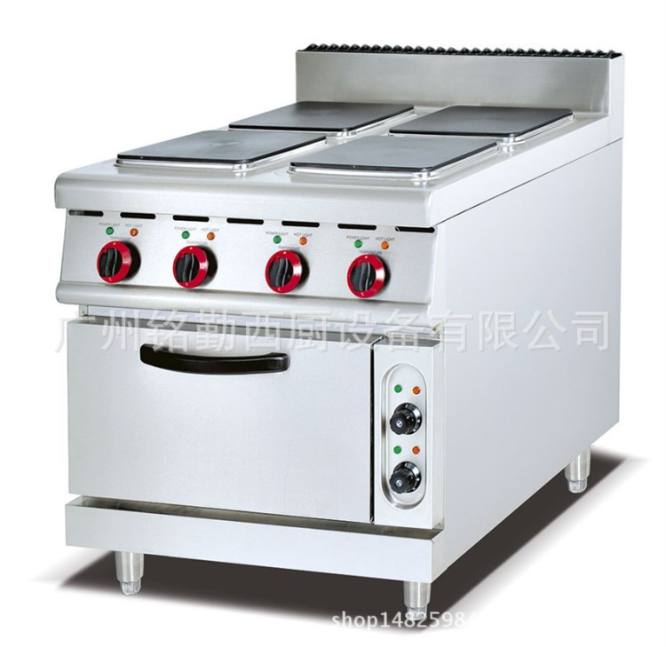 EH-887A商用立式電熱四頭方形板煮食爐連電焗爐 烤箱 豪華爐