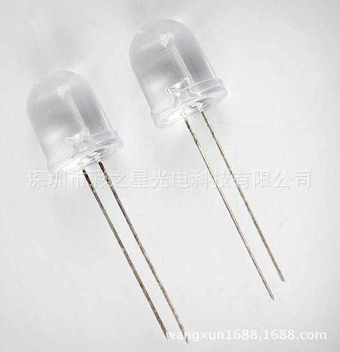廠家直銷10mm圓頭七彩快閃led燈珠  直插led燈珠 帶IC自閃七彩led