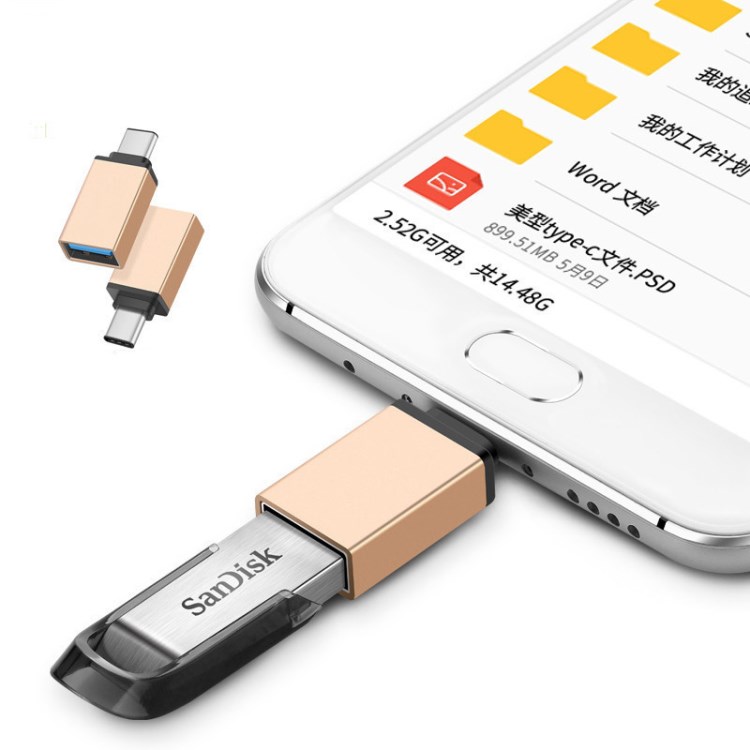 USB3.0 type-c otg轉(zhuǎn)接頭 樂視手機(jī)U盤macbook金屬鋁合金轉(zhuǎn)換器