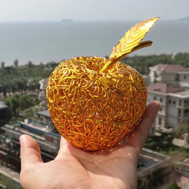 苹果模型铝线苹果造型工艺品氧化铝丝设计特色创意家居摆饰