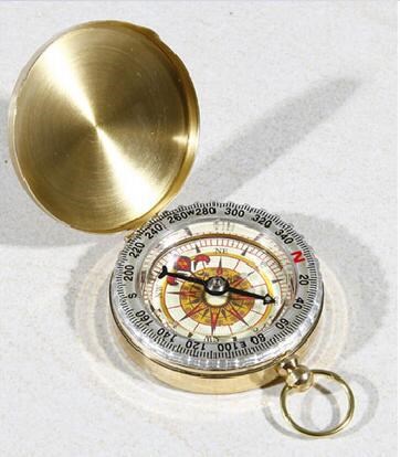 修表工具精品G50鍍金戶外定向越野多功能羅盤鑰匙扣懷表指南北針
