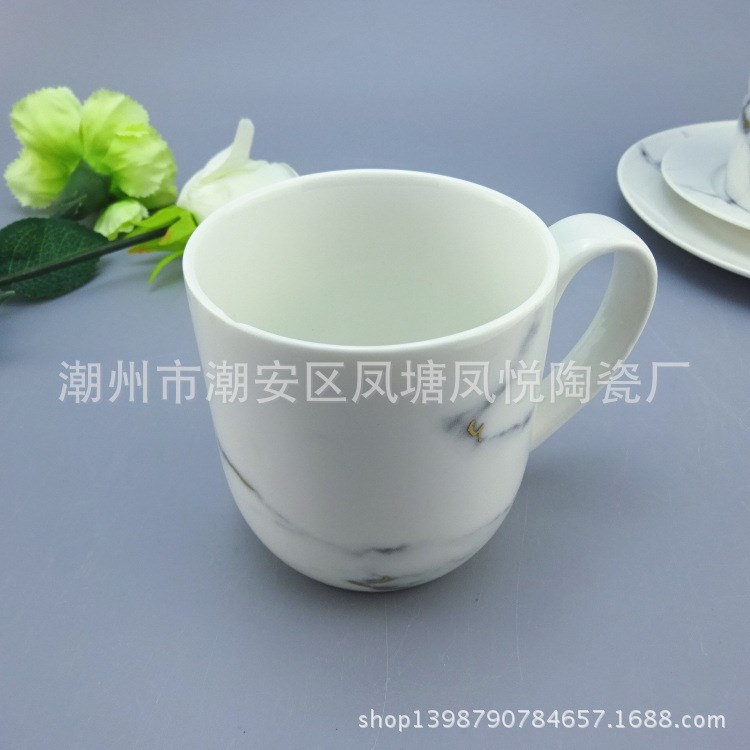 廠家直銷創意大理石紋杯早餐陶瓷杯 燙金馬克杯牛奶杯 咖啡杯