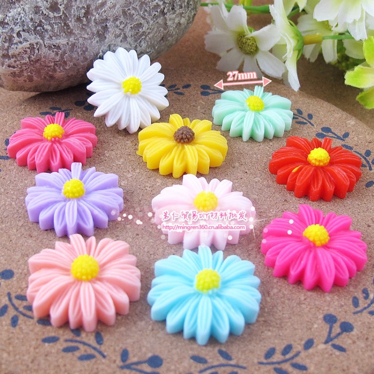 雛菊 非洲菊 野菊花 仿真奶油手機(jī)美容DIY 樹脂飾品配件批發(fā) Z116