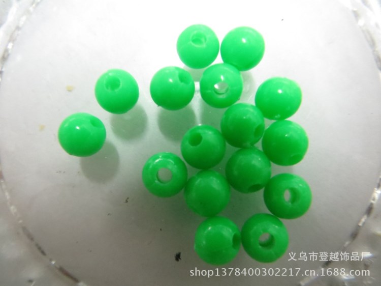 供應(yīng)亞克力實(shí)色珠6MM 壓克力珠子串珠DIY手工珠子批發(fā)