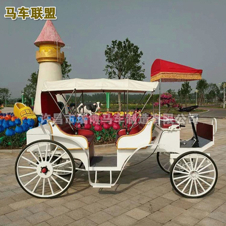 觀光馬車景區(qū)拉客馬車歐式四輪馬車馬車出售電動(dòng)馬車