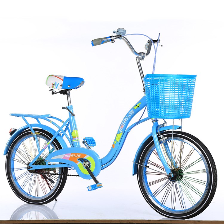 新款女車 夢(mèng)里水鄉(xiāng)加密彩條輕便休閑車學(xué)生非減震款自行車 廠家直