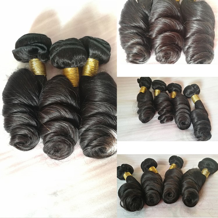 真人发自然色顺发发帘子loose weave virgin hair bundle