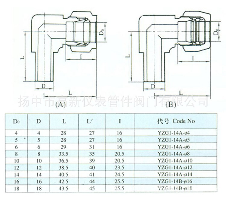 仪表管件  YZG1-14组合弯通接头厂家直供