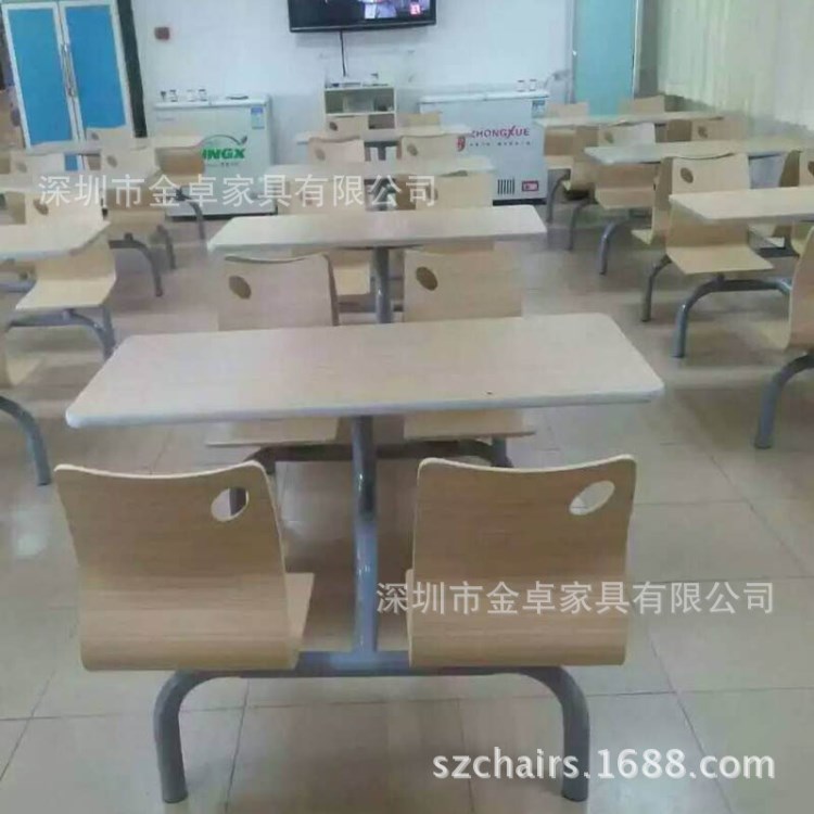 惠州廠家供應(yīng)淡水員工食堂餐桌椅 連體快餐桌椅 化州糖水店桌椅