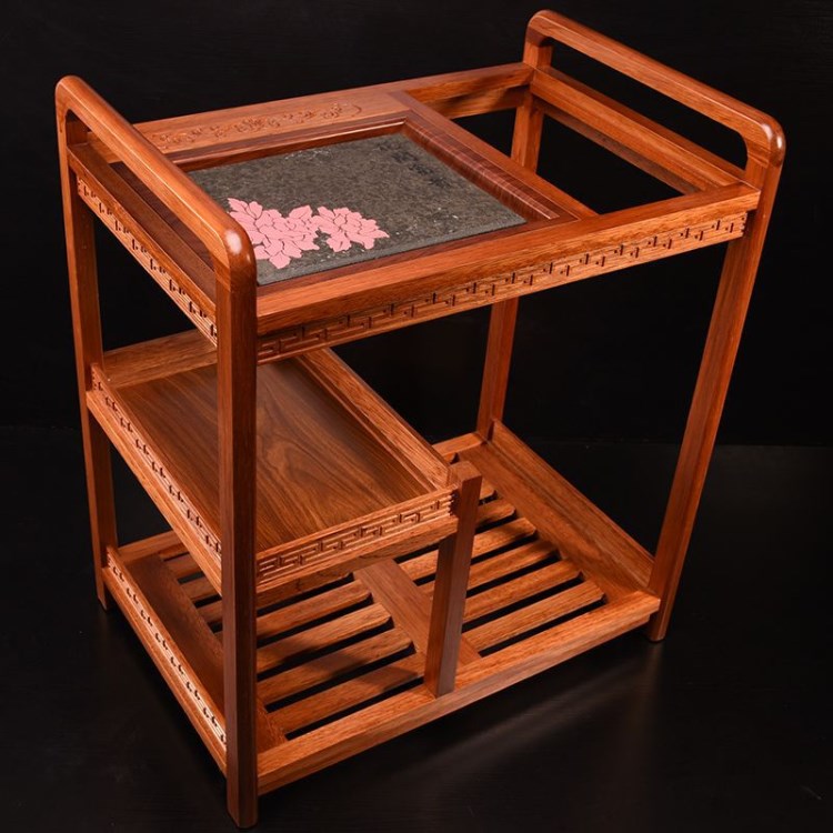 供应厂家批发醉匠花梨木茶水架功夫茶具实木小茶几泡茶台茶车
